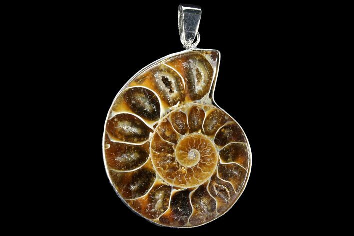 Fossil Ammonite Pendant - Million Years Old #112463